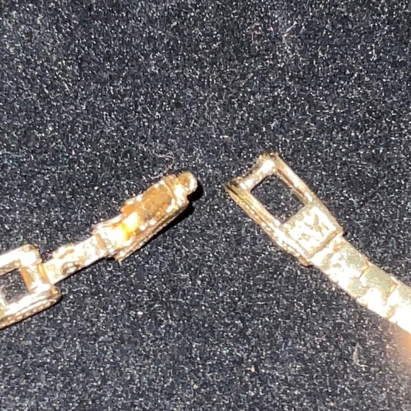 ATWOOD & SAWYER VINTAGE GOLD PLATED CHOKER w/SIMULATED BLUE SAPPHIRE STONES - Picture 7 of 10